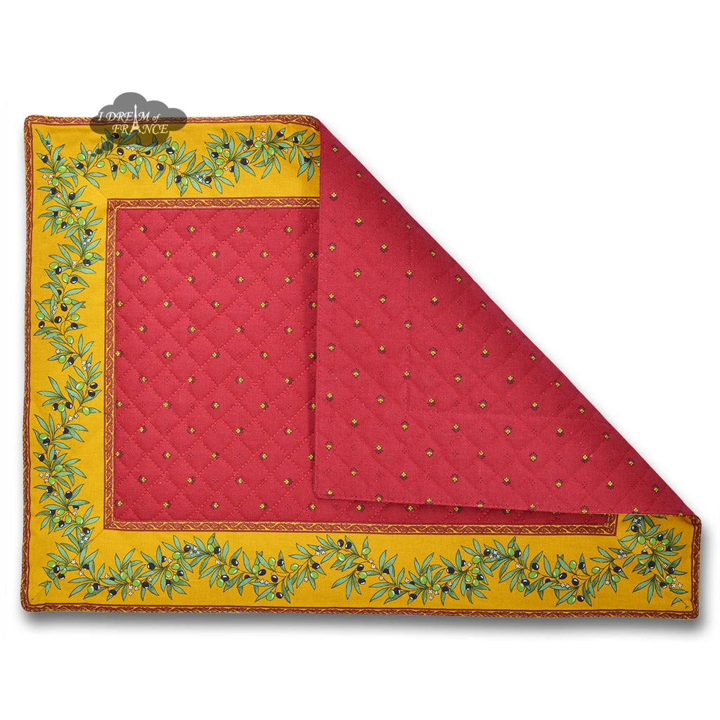 Calisson Red Quilted Placemat By Tissus Toselli 4 Calisson Red Quilted Placemat By Tissus Toselli