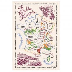Winkler Torchons & Bouchons Towels French Wine Map Tea Towel By Torchons Et Bouchons