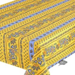 Le Cluny French Linens 60x120" Rectangular Lisa Yellow Acrylic-Coated Cotton French Country Tablecloth By Le Cluny
