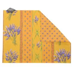 Le Cluny French Linens Lavender Yellow Acrylic-Coated Cotton Reversible Placemat By Le Cluny