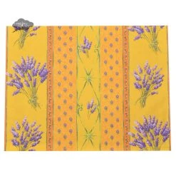 Le Cluny French Linens Lavender Yellow Acrylic-Coated Cotton Reversible Placemat By Le Cluny