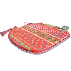 Le Cluny French Linens Table Linens Olives Red Acrylic-Coated Cotton French Style Chair Pad By Le Cluny