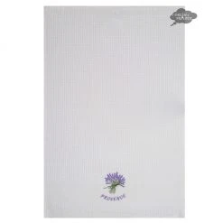 Lavender White Waffle Weave Kitchen Towel By Tissus Toselli