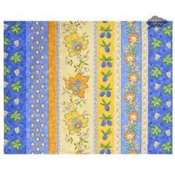 Le Cluny French Linens Monaco Blue & Yellow Acrylic-Coated Cotton Reversible Placemat By Le Cluny