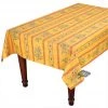60x138" Rectangular Clos Des Oliviers Yellow Acrylic-Coated Cotton Tablecloth By L'Ensoleillade