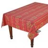 59" Square Clos Des Oliviers Red Acrylic-Coated Cotton Tablecloth By L'Ensoleillade 2 59" Square Clos Des Oliviers Red Acrylic-Coated Cotton Tablecloth By L'Ensoleillade