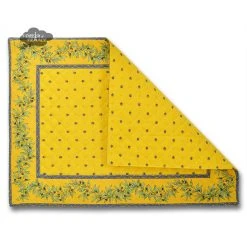 Calisson Yellow & Blue Quilted Placemat By Tissus Toselli Table Linens