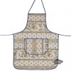 Aprons & Pot Holders Moustiers Blue & Cream Kitchen Apron By Tissus Toselli