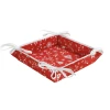 Mistletoe Red Acrylic Cotton Bread Basket By Tissus Toselli Table Linens