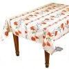 Table Linens 58" Square Poppies Cream Acrylic-Coated Cotton Tablecloth By Tissus Toselli 2 Table Linens 58" Square Poppies Cream Acrylic-Coated Cotton Tablecloth By Tissus Toselli