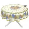 70" Round Roses & Lavender Acrylic-Coated Cotton Tablecloth By Tissus Toselli 1 70" Round Roses & Lavender Acrylic-Coated Cotton Tablecloth By Tissus Toselli