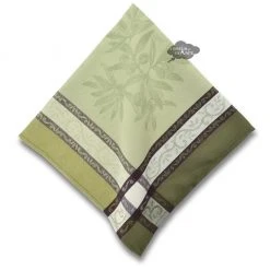 Table Linens Olive Green French Cotton Jacquard Napkin By L'Ensoleillade