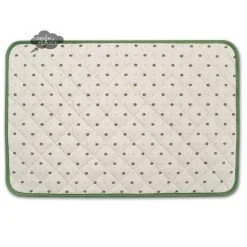 Table Linens Calisson Cream & Green Acrylic-Coated Cotton Quilted Placemats By Tissus Toselli