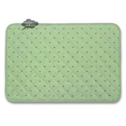 Table Linens Calisson Green Acrylic-Coated Cotton Quilted Placemats By Tissus Toselli