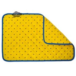 Calisson Yellow & Blue Acrylic-Coated Cotton Quilted Placemats By Tissus Toselli Table Linens