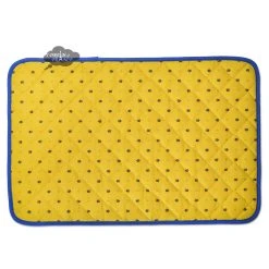 Calisson Yellow & Blue Acrylic-Coated Cotton Quilted Placemats By Tissus Toselli Table Linens
