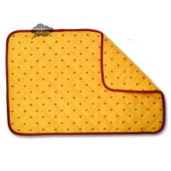 Calisson Yellow & Red Acrylic-Coated Cotton Quilted Placemats By Tissus Toselli