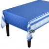 Table Linens 62x78" Rectangular Callas Blue Double Border French Jacquard Cotton Tablecloth By L'Ensoleillade 1 Table Linens 62x78" Rectangular Callas Blue Double Border French Jacquard Cotton Tablecloth By L'Ensoleillade