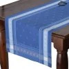 Table Linens 20x58" Callas Blue Jacquard Cotton Table Runner By L'Ensoleillade