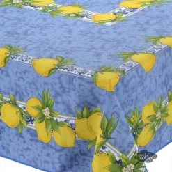 Provence Imports Citrus Blue French Provencal Polyester Tablecloth - 59x92" Rectangular Table Linens