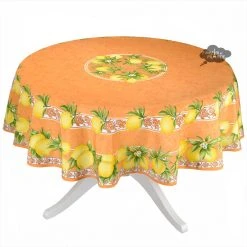 Provence Imports Citrus Orange French Provencal Polyester Tablecloth - 70" Round