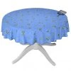 58" Round Clos Des Oliviers Blue All-Over Tablecloth By L'ensoleillade Table Linens