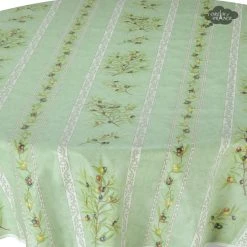 58" Round Clos Des Oliviers Green Tablecloth By L'ensoleillade Table Linens