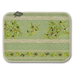 L'Ensoleillade Table Linens Clos Des Oliviers Green Cotton Quilted Placemats