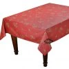 Table Linens 59" Square Clos Des Oliviers Red All-Over Acrylic-Coated Cotton Tablecloth By L'Ensoleillade