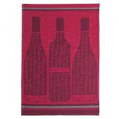 Wine Bottles French Jacquard Dish Towel By Coucke
