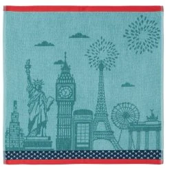Cities Terry Square Towel By Coucke