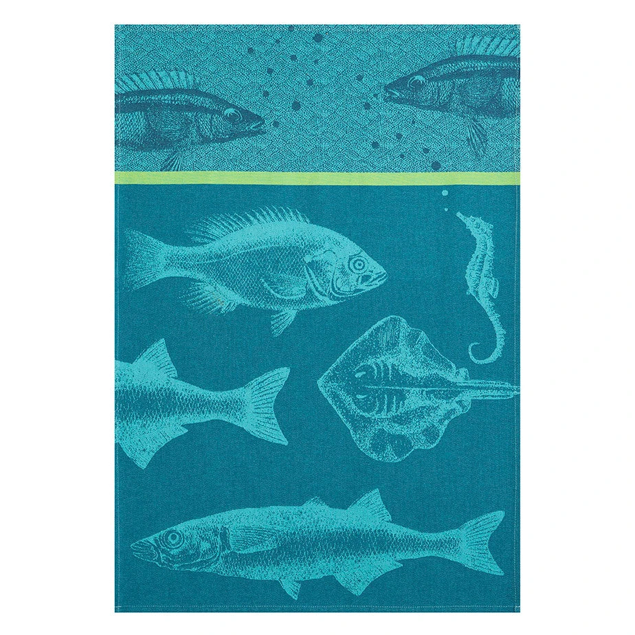 Kitchen Shoal Of Fish (Banc De Poisson) French Jacquard Dish Towel By Coucke 3 Kitchen Shoal Of Fish (Banc De Poisson) French Jacquard Dish Towel By Coucke