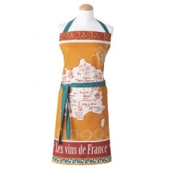 French Wines (Vins De France) Cotton Kitchen Apron By Coucke