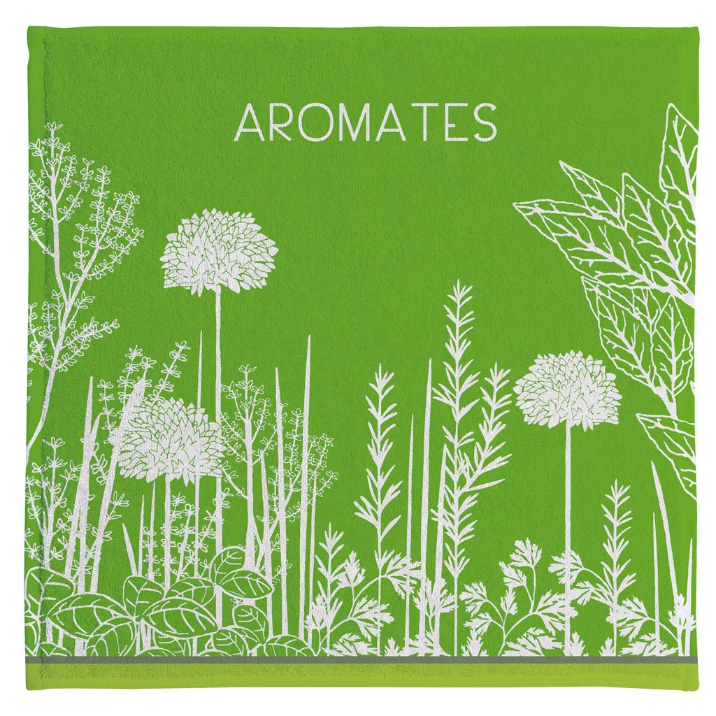 Aromates Du Jardin (Herbs Of The Garden) Terry Square Towel By Coucke Kitchen 3 Aromates Du Jardin (Herbs Of The Garden) Terry Square Towel By Coucke Kitchen
