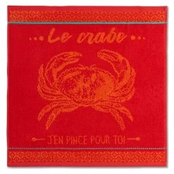 Crab Terry Square Towel By Coucke Kitchen