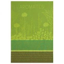 Herbs Of The Garden (Aromates Du Jardin) French Jacquard Dish Towel By Coucke