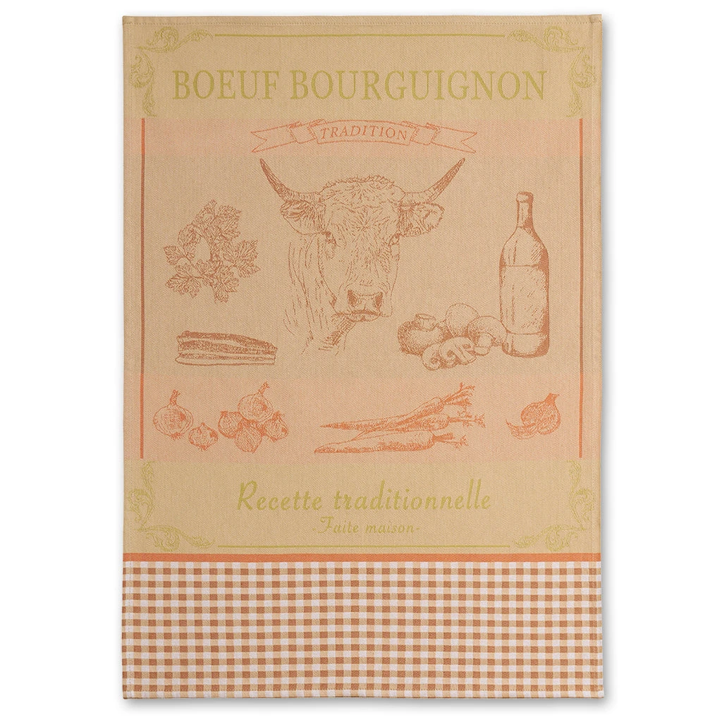 Kitchen Beef (Boeuf) Bourguignon French Jacquard Dish Towel By Coucke 3 Kitchen Beef (Boeuf) Bourguignon French Jacquard Dish Towel By Coucke