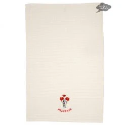 Poppies Cream Waffle Weave Kitchen Towel By Tissus Toselli