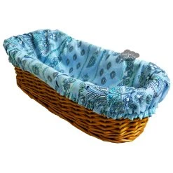 Le Cluny French Linens Lisa Turquoise French Baguette Basket With Removable Liner By Le Cluny Table Linens