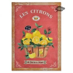 The Lemons (Les Citrons) French Cotton Kitchen Towel By L'Ensoleillade