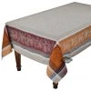 Table Linens 62" Square Winery Caramel French Jacquard Tablecloth By Tissus Toselli