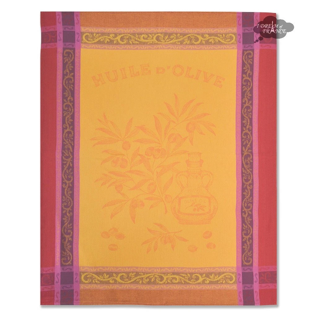 L'Ensoleillade Olive Yellow Cotton Jacquard Dish Towel Kitchen 3 L'Ensoleillade Olive Yellow Cotton Jacquard Dish Towel Kitchen