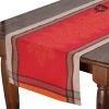 20x58" Olives Red Jacquard Cotton Table Runner By L'Ensoleillade