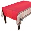 62x78" Rectangular Olive Red Double Border French Jacquard Tablecloth By L'Ensoleillade