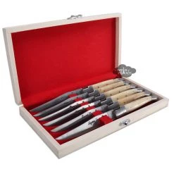 Laguiole Bougna Laguiole DeLuxe Table Knives Set Of 6 - Faux Bone Handles By Bougna