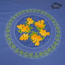 Le Cluny French Linens Table Linens 70" Round Grapes Blue Acrylic-Coated Cotton Provence Tablecloth By Le Cluny
