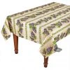 Le Cluny French Linens 60x108" Rectangular Grapes Cream Acrylic-Coated Cotton Provence Tablecloth By Le Cluny Table Linens
