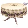 Le Cluny French Linens 70" Round Grapes Cream Acrylic-Coated Cotton Provence Tablecloth By Le Cluny Table Linens