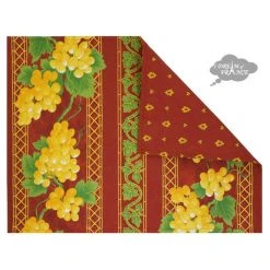 Le Cluny French Linens Grapes Red Acrylic-Coated Cotton Reversible Placemat By Le Cluny
