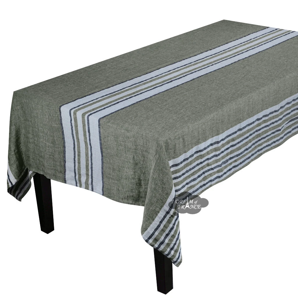 Harmony (now Haomy) Table Linens 62x98" Rectangular Zonza Khaki French 100% Linen Tablecloth By Harmony 3 Harmony (now Haomy) Table Linens 62x98" Rectangular Zonza Khaki French 100% Linen Tablecloth By Harmony